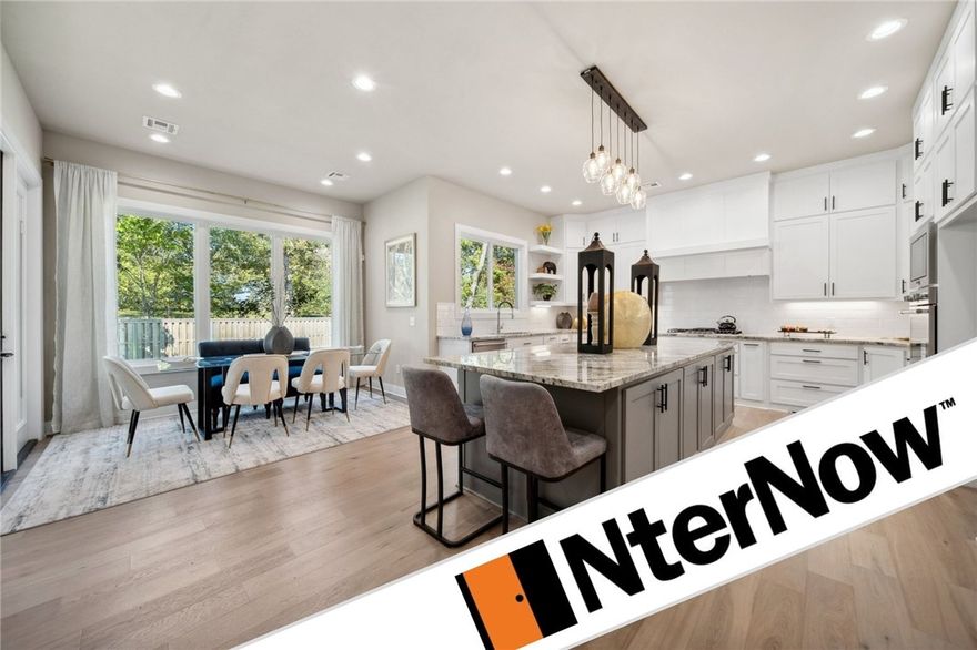 Nestled within the prestigious gated community of Scissortail, this new construction home captures the essence of luxury living with its impeccable design. Blinds included! Living room exudes elegance with its custom beams, inviting linear gas fireplace, engineer hardwood floors & soaring ceilings. Open floorplan effortlessly connects the living room to the chef's kitchen, boasting top-of-the-line stainless steel appliances, double ovens, gas cooktop, & custom shelving. Elegant cabinets that reach the ceiling, complemented by granite countertops, accentuate the kitchen's sophistication. The spacious island provides a focal point, while the walk-in pantry & eat-in area ensure functionality. The master bedroom exudes opulence, & the spa-like master bathroom is a sanctuary with its tile shower, luxurious tub, double sinks, & generous walk-in closet. Secondary bedroom on the main level & large bonus room offers endless possibilities. Unwind on the covered patio.