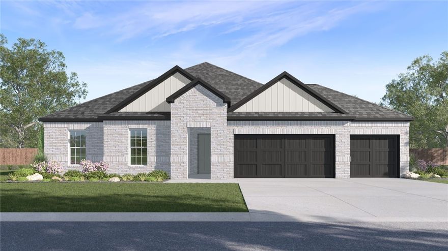 The Holden Floorplan in Renley Rae in Springdale, AR! This plan offers 4 bedrooms and 3 bathrooms! Single-story homes feature engineered wood flooring throughout and tile flooring in the primary bathroom. The kitchen features quartz countertops, 42’’ cabinets, black hardware, and a gas range. The living room features a beautiful modern fireplace with a poplar mantle! Fans are included in all bedrooms and the living room! The primary ensuite will have a walk-in shower, separate tub, and quartz countertops! The exterior of these homes will have 4-sides brick with Hardie® siding (per plan) with a 3-car garage! Each home will have a lovely covered back patio. Taxes, HOA, and parcel TBD. Home is located within Tontitown city limits, but has a Springdale address and zip code.