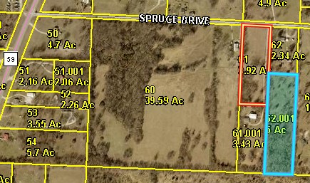 Plat Map. Illustrating property divisions and acre