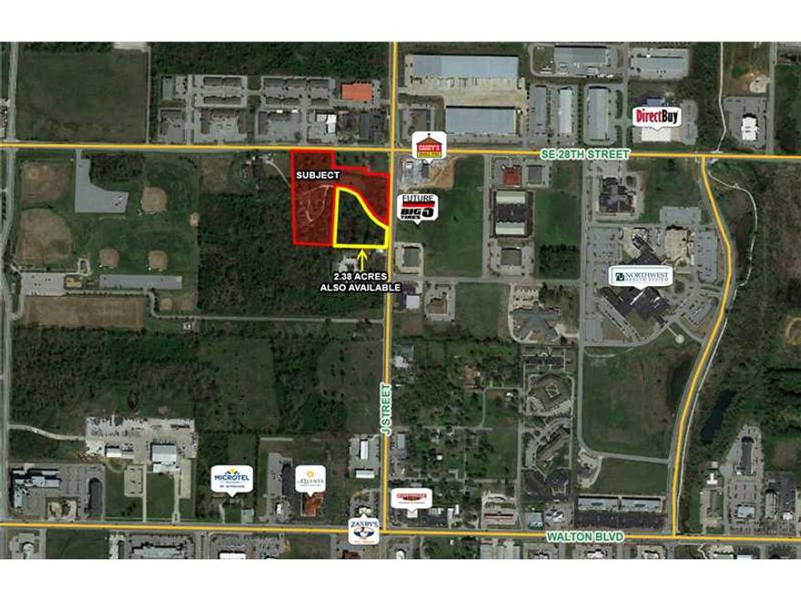 6.02 acres, property is wrapped around Dodson Cemetery with frontage on both J & 28th Streets.  2.38 acres adjacent also for sale.