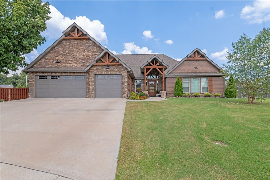 Custom Built home in Big Sky built as a forever home is now up for sale! This home offers 4 bedrooms, 4.5 baths plus an office all on one level. Living room has vaulted ceilings with wood beams and a floor to ceiling stone fireplace with built ins. Split floorplan, wood look tile, plantation shutters throughout, central vac system, loaded with extra lighting, tiled showers in every bathroom, and so much more. Every inch of this 3216 sq ft home has upgrades that you'll have to see in person to enjoy. Gorgeous fiberglass pool installed by Burton Pools goes up to 7 ft and is both heated and cooled with Aqua Cool System.  Really nice shed for pool equipment & supplies conveys along with pool cover. Fully fenced and fully landscaped makes this one completely turn key and move in ready. Pure Perfection!