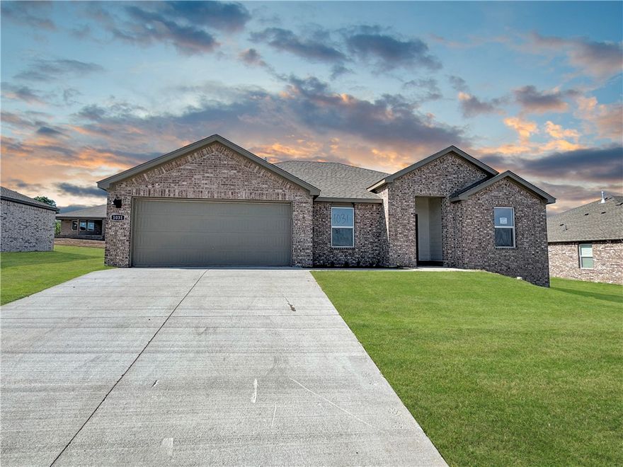 Beautiful Bandera Plan in Rolling Meadows, in Pea Ridge, Arkansas! Each home in Rolling Meadows is meticulously crafted with attention to detail, creating a space that feels both luxurious and welcoming. From the moment you walk through the door, you'll be greeted by modern features and spacious a layout that caters to every lifestyle. Our homes boast premium finishes and thoughtful designs, ensuring that you'll be stepping inside your own personal oasis. These homes will be complete with LVP flooring throughout (two-story plans will have carpet on stairs and upstairs) and wood shelving in all closets, pantry, and utility room. The kitchen will have quartz kitchen counters, 36-inch cabinets, and stainless-steel appliances with a Gas Range! The primary bath will feature quartz countertops, double sinks, and a walk-in shower. Each home comes with 4-sided brick with Hardie ® fascia per plan. Home will have a Garage Door Opener. Taxes and Parcel TBD.