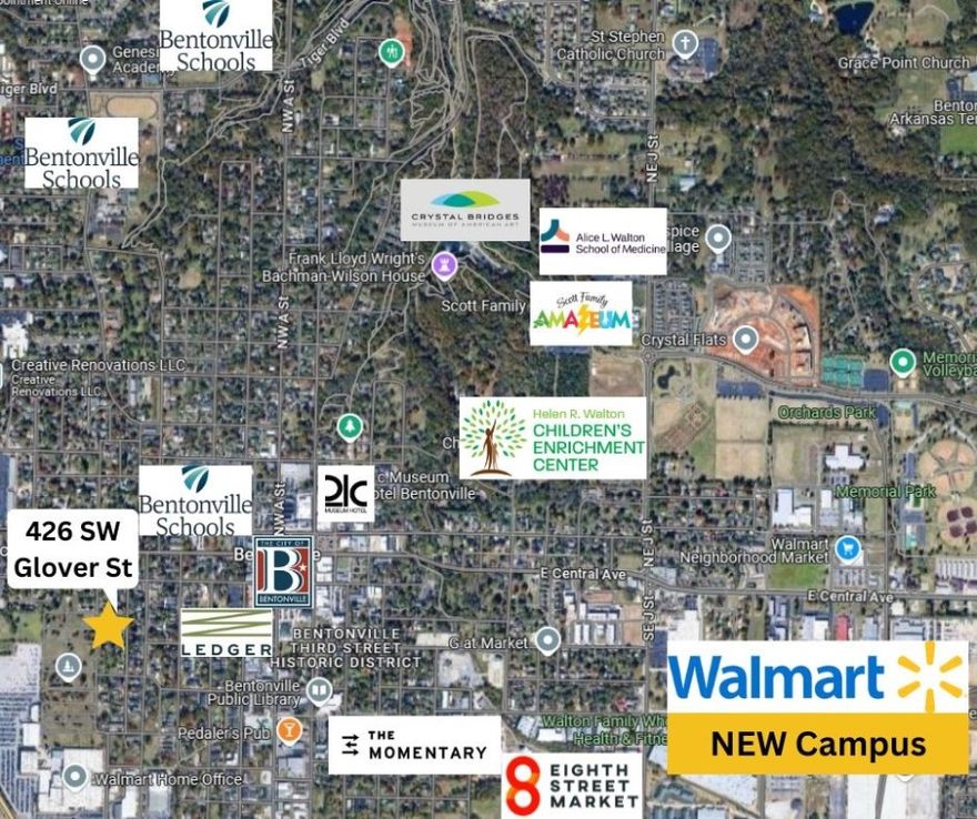 This builder-owned lot is cleared, flat, and ready for your custom dream home- Build to suit. Prime lot for sale in the heart of Downtown Bentonville, with world-renowned mountain biking trails right in your backyard and close distance to the new Walmart campus! Enjoy unbeatable access to art, culture, dining, and outdoor adventures—just down the street from Crystal Bridges Museum, which is expanding by 114,000 sq. ft. Don’t miss this rare opportunity to build in one of the most vibrant communities in the country!