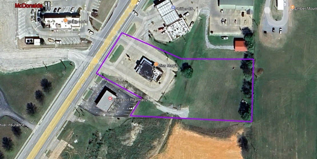 Land building on 1.77 Acres with highway frontage. No business. Sold at listing.