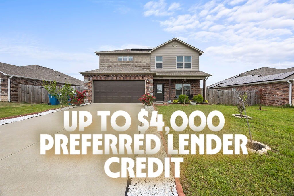 Hard-to-Find 5-Beds 3.5 Baths Home in Bentonville with SOLAR PANELS – Under $440K!
Up to $4,000 credit with preferred lender!!
This spacious 5-bedroom, 3.5-bath, two-level home offers rare value and versatility at a price point that’s nearly impossible to find in today’s market, all under $440k.
Enjoy a thoughtfully designed layout featuring a large open-concept living area, a walk-in pantry, and a main-level primary suite with a private bath and generous closet space. Upstairs, you’ll find four additional bedrooms and two full baths—ideal for family, guests, or remote workspaces.
Additional highlights include: Solar panels ($40k value) that will convey with the home, walk-in closets in most bedrooms, and a fully fenced backyard—perfect for kids, pets, and outdoor gatherings
Whether you're upsizing or investing in one of NWA's hottest markets, this home delivers space, location, and value that’s hard to beat. Washer/dryer/fridge will convey w/good offer