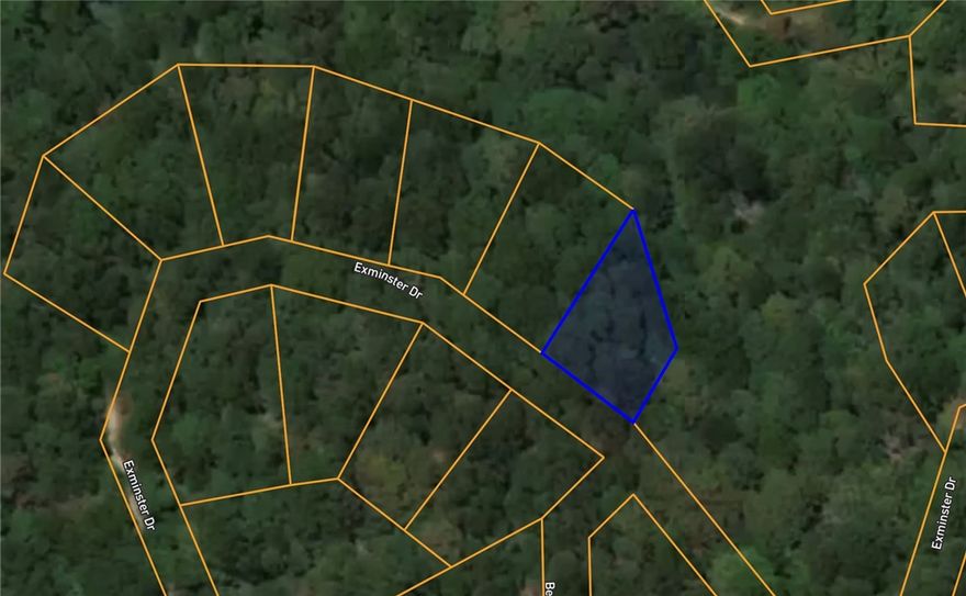 Secluded lot on undeveloped road.