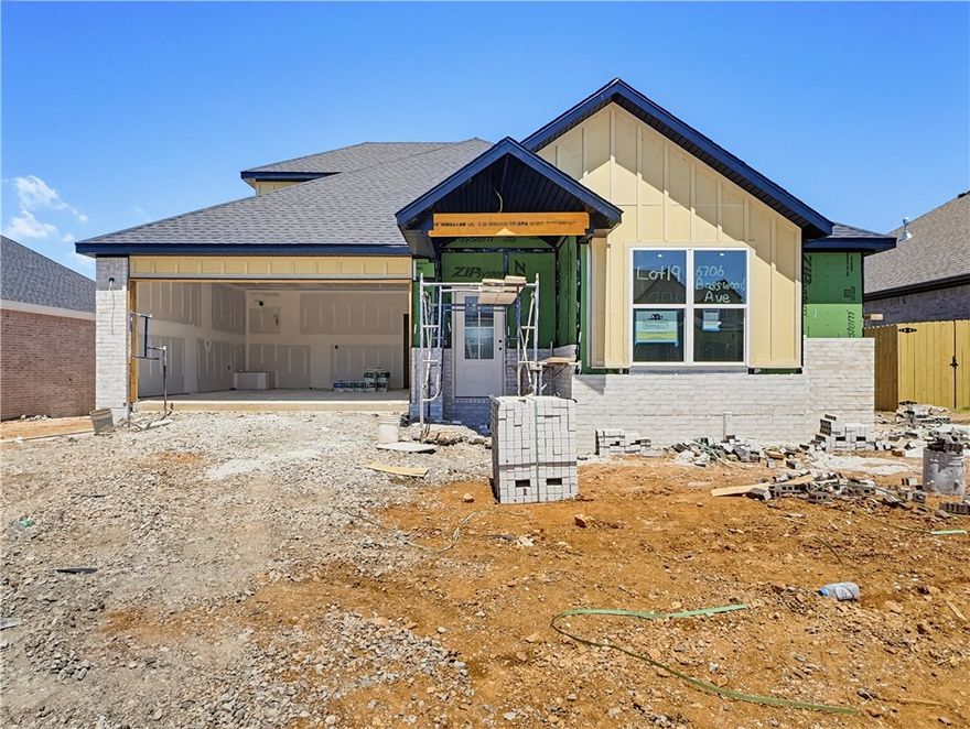 Introducing the Callahan Plan Elevation 1, an exceptional new construction home designed with both comfort and functionality in mind. The heart of the home features an open-concept living area highlighted by a cozy gas fireplace. The kitchen is a true standout, with abundant counter space, a gas range with a vented hood, and a large walk-in pantry to keep everything organized and within reach. The primary suite is designed as a private retreat, complete with a spacious walk-in closet and a conveniently located laundry room attached. Two additional bedrooms on the main level provide flexibility for family, guests, or a home office. Upstairs, you’ll find a versatile bedroom/bonus room along with a full bathroom. Step outside to enjoy the large covered back porch, perfect for entertaining or unwinding while taking in the outdoors. Blinds, gutters, and fence included. Preferred lender credit is available. Semi-custom! Choose your finishes now!