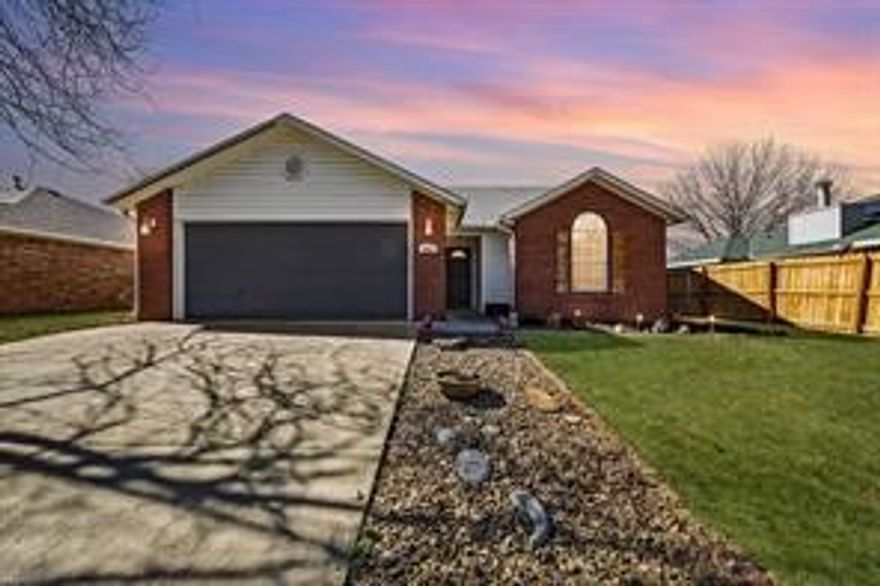 Move-in ready and packed with upgrades, this beautifully maintained one-level home offers 3 bedrooms and 2 baths with a bright, open feel. Soaring cathedral ceilings and rich hardwood floors create a warm, inviting atmosphere from the moment you walk in. The updated kitchen shines with custom cabinetry, granite countertops, and a stylish tile backsplash, with matching granite surfaces carried into the bathrooms. Recent major improvements include a new roof, HVAC system, and hot water heater—providing true peace of mind for the next owner. The laundry room features additional custom cabinetry for smart storage. Step outside to a newly stained, privacy-fenced backyard—perfect for relaxing evenings, entertaining guests, or pets at play. With quality finishes throughout and convenient single-level living, this home is the perfect blend of comfort, style, and move-in ready ease .