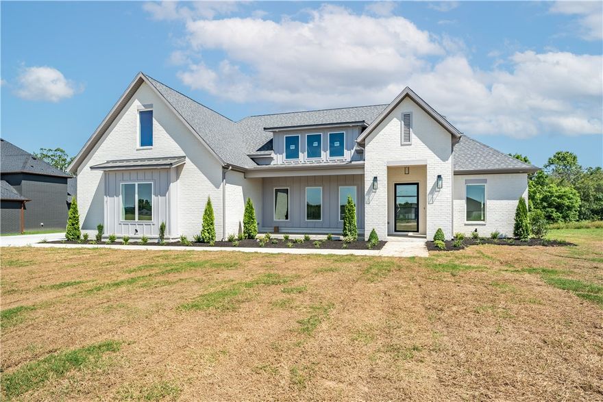Step inside this newly built masterpiece to discover a spacious open floor plan, flooded with natural light and boasting luxurious finishes throughout. The heart of the home is the gourmet kitchen, featuring exquisite quartz countertops, Z-line appliances with a dual fuel range with gas stove and electric oven. A walk-in pantry adds practicality to the elegance, ensuring every culinary endeavor is a joy. With 3 bedrooms and 3.5 bathrooms, including a bonus room and full bathroom upstairs, there's ample space for families of all sizes. The master suite is a sanctuary of relaxation, complete with a conveniently connected laundry room and closet, providing seamless functionality and luxury. Outside, a spacious covered patio, offering the perfect setting for outdoor gatherings or peaceful moments of relaxation.
This home also features a spacious 3-car garage, ample room for vehicles, storage, and hobbies.
Located in the brand-new Asher Ranch Subdivision this home offers the ultimate blend of comfort, style, & luxury.