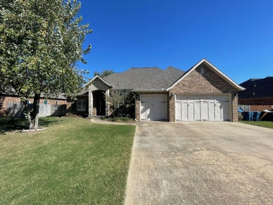Beautiful 4-bedroom, 3-bath home in Bentonville with a 3-car garage and inviting family room featuring a cozy fireplace. The open layout offers plenty of natural light, spacious living areas, and a well-designed kitchen for everyday living or entertaining. The primary suite includes a private bath with generous closet space. Step outside to a large backyard with an oversized deck—perfect for hosting gatherings, grilling out, or simply relaxing.**$250 non-refundable pet deposit **