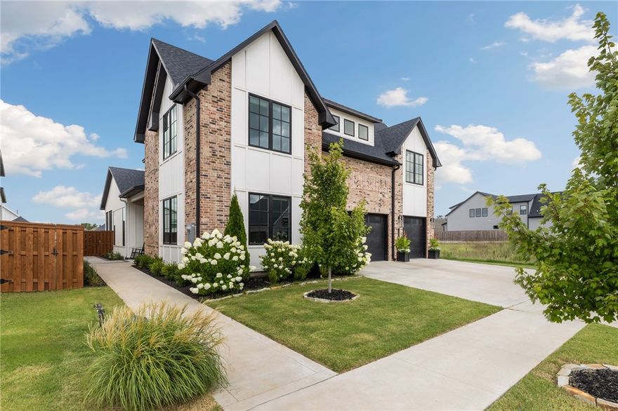 Welcome to your dream family home in Aurora Subdivision, one of Northwest Arkansas's newest and most sought-after communities! This beautifully crafted 4-bedroom, 5-bath residence offers beautiful custom finishes throughout and a fabulous layout perfect for families of all sizes, ideal for both entertaining and everyday living.  Step outside to enjoy the serene screened-in patio, perfect for relaxing year-round. The property boasts professional landscaping and a new custom walking path that gracefully connects the front yard to the tranquil backyard, enhancing both beauty and functionality.  The Aurora community truly has it all with exceptional amenities including two sparkling pools, a fun playground, an inviting open-air clubhouse, a convenient dog park, and even a basketball/pickleball court for active families. Located less than 7.5 miles from the new Walmart campus and a short 8 miles from XNA, this home offers unparalleled convenience without sacrificing luxury.