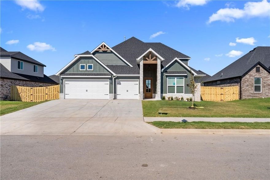 The Sage not yet built expected for approximate completion of 9-25-26. This plan offers a spacious and well-designed two-story south facing home offering 2,929 sqft of living space. This 4 bedroom, 3.5 bathroom layout includes two bedrooms and a bonus room upstairs, while the main level features one secondary bedroom and a private primary suite with direct access to the utility room for added convenience. The open-concept living area flows seamlessly into a thoughtfully designed kitchen, complete with a breakfast nook, double island, and an expansive walk-in pantry making it a standout space for cooking and gathering. Additional highlights include a covered back patio with a convenient storage room and a three-car garage. Preferred lenders will provide up to $5,000 in lender credits. Pick your finishes at our design center if you contract early. Pics are of a finished home with the same floorplan.* Introductory pricing for a very limited time. Pricing will go up soon. Contract today!