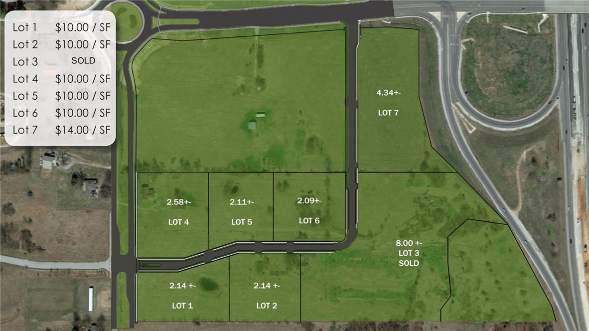 Commercial interior lot with 2.11 acres located on Parkway Circle, just West of I-49. With excellent interstate accessibility, this property is great for future development. Located near Highlands Oncology Children's Hospital, Arvest Ballpark, and NWACC. All utilities available. C-5 Zoning. Owner will also build to suit. Adjoining acreage available, MLS#: 1144514, 1144518, 1144520, 1028567.