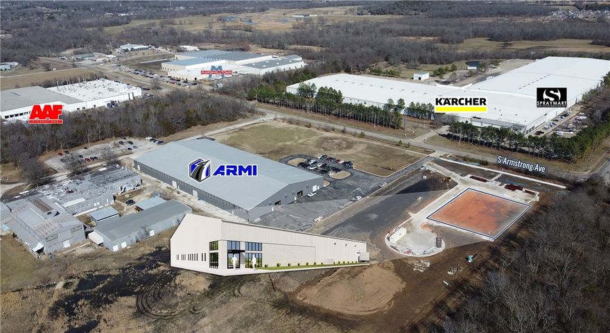 Eave height: 20'
Peak height: 32'
Bay level door: 1
Dock door: 1
Building dimensions: 160' x 100'
Parking spaces: 25

4.5 mile drive from interstate 49.
Office buildout improvements are negotiable as a TI Allowance.