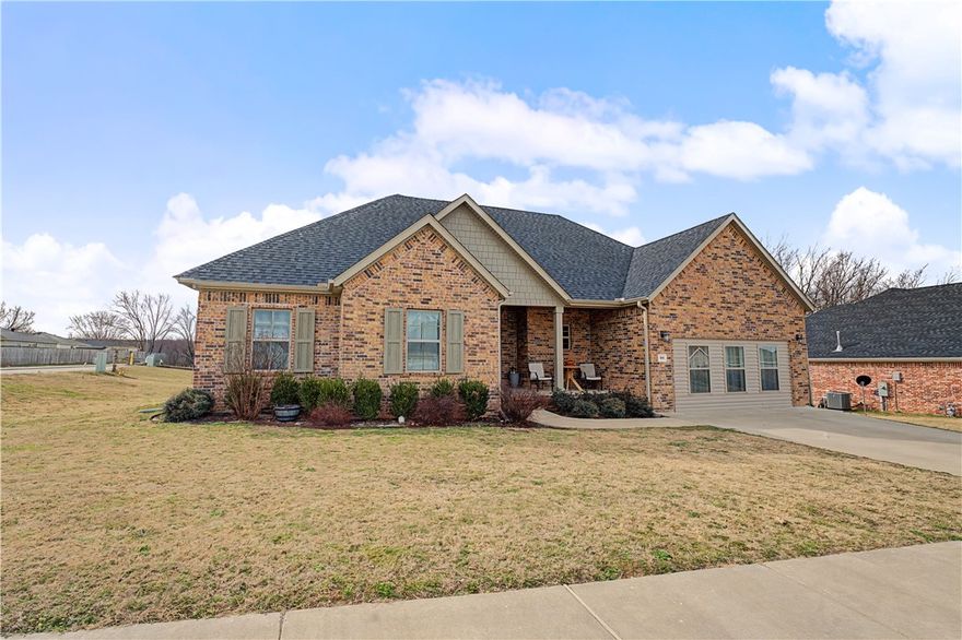 Try to find a newer 4 bedroom 3 bathroom home in Siloam Springs for this price! Built in 2021, this well-built home has an amazing bonus room and no neighbors in the back (pasture). Quality finishes throughout, and it's clear that the garage enclosure 2nd living room was done very well - it feels like the rest of the home, and has a loft office area! Vaulted ceilings, gas log fireplace, crown molding, accent walls, attic storage, walk-in closets, granite counters, & double sinks in two bathrooms. Electric range but plumbed for gas as well. 2 minutes (1.4 miles) from City Lake Park where you can mountain bike, fish, play frisbee golf, or walk around the Lake/Creek! Amazing value per square foot and convenient location! New roof June 2025. In a market that doesn't provide much affordability - this home does!