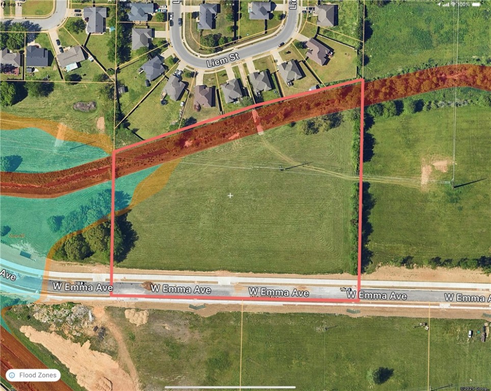 This great location is primed for development with a great balance of residential, industrial and agricultural properties surrounding it. It is only two minutes to I-49 and W. Emma has just been connected via flyover to Har-Ber Ave making it easier to get get to the Har-Ber Meadows area and hwy. 412. This property will be located right next to the future indoor pickleball facility. There is a small section at the NE corner of the property that is in a flood zone, creek is a flood way. Property is currently zoned SF-2 with adjoining properties zoned MF-12, MF-4 and C-1.