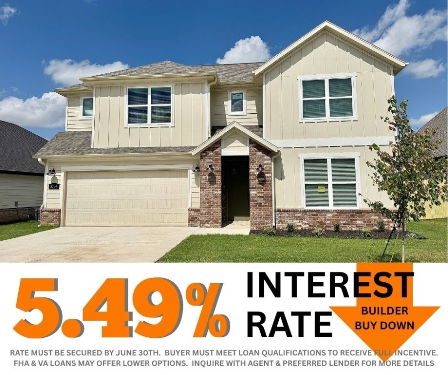 5.49% INTEREST RATE/BUILDER BUY DOWN & fence, blinds and gutters included! Discover your dream home in the new neighborhood- Jacob's Crossing. Murphy plan with garage on the left and East facing! 9ft ceilings, linear electric fireplace, LVP flooring throughout the main areas and primary bedroom, quartz countertops and more. Chef's kitchen boasting frigidaire stainless steel appliances, gas range, pantry, quartz countertops, bar pull handles, large island and gorgeous backsplash. Luxurious primary bedroom features abundant natural light, while the spa-like primary bathroom offers a walk-in shower, tub, double sinks and spacious walk-in closets. Additional features include a formal dining/study, three large secondary bedrooms upstairs and a functional laundry room. Nestled on a generous lot with covered patio that overlooks the serene sodded, fully fenced backyard. Sturdy concrete siding! Model home located at 3631 Tranquility St- Lot 1.