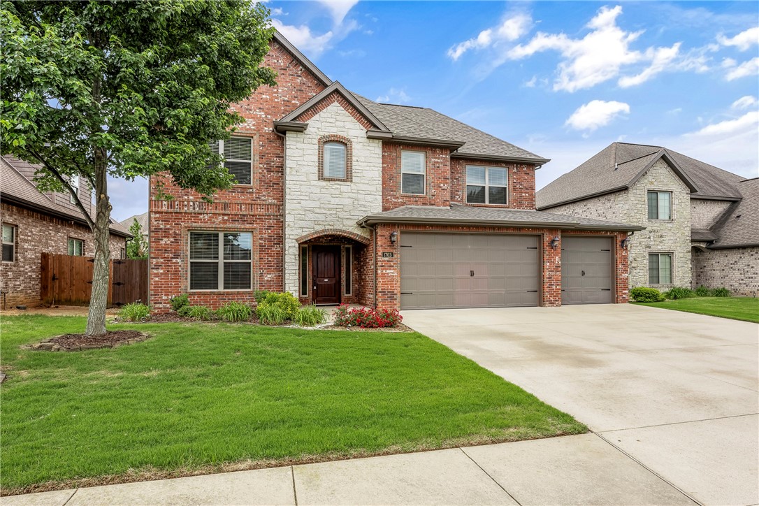 This is the home you have been looking for! This meticulously maintained and thoughtfully designed residence in Oxford Ridge offers an ideal setting for any family. . Conveniently located with close proximity to the Bentonville Greenway, Community Center, top-rated schools, and various parks, shopping, XNA and all things NWA. The home boasts numerous custom upgrades throughout including beautiful hardwood flooring, barrel ceiling, ss appliances, central vac, including an open living, kitchen, and dining area with extensive bartop space and a gas cooktop featuring a pot filler and side spice storage. A screened porch enhances outdoor living. The study, with French doors, closet, and attached bath, can serve as a sixth bedroom. The private primary suite includes a spacious bathroom and large walk-in closet with easy laundry access. Secondary upstairs bedrooms feature walk-in closets and spacious bathrooms. The Oxford Ridge subdivision offers a community clubhouse, pool, playground, and sports court.