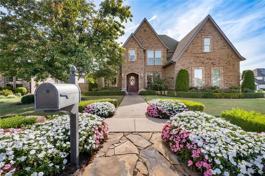 Introducing this Elegant, Stately Home in the Desirable neighborhood of Turnberry at the Peaks.  Attention to Detail Showcased in the Gorgeous Hardwood Flooring, Gourmet Kitchen open to the Family room, Coffered Ceilings in Private Study, & Built-ins throughout, esp. in the Generous Sized Bonus Room Upstairs.  More Entertaining offered in the Private, Beautifully Landscaped Backyard with Stone Fireplace Centered in the Back Patio Area. 4 Split Bedrooms (All Private Ensuites!) Layout offered with 2 Bedroom Ensuites presented downstairs while the other 2 Bedrooms Ensuites located upstairs.  Community pool nearby. Newer roof, carpet, tankless water heater, etc.  Situated in the Heart of Everything- near Pinnacle Promenade Mall, Walmart Amp, Top Golf and 1-49 to name a few. Welcome Home!
