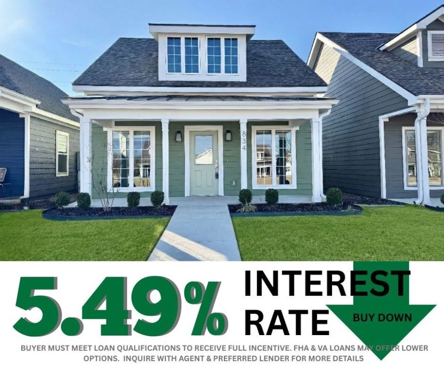 5.49% INTEREST RATE/BUY DOWN! Unbeatable location near Crystal Bridges Museum, the Alice Walton School of Medicine, Downtown Bentonville & Walmart’s new campus. Enjoy a vibrant community with top-tier amenities, including a clubhouse, pool, pickleball court, dog park, yard maintenance & access to the countries top premier mountain biking trails. Faulkner floor plan boasts LVP flooring, crown molding, blinds, ample storage & quality throughout. The living room & dining area offer a seamless open floor plan, perfect for entertaining, with abundant natural light & smooth flow into the chef’s kitchen. Chef’s kitchen features 3cm granite countertops, Frigidaire stainless steel appliances, refrigerator, a pantry, tons of storage & abundant natural light. Spacious primary suite includes a perfect ensuite bathroom with walk-in tile shower, double sinks, & large walk-in closet. Patio perfect for entertaining! Oversized garage with ample storage. Staged home at 915 Heights.