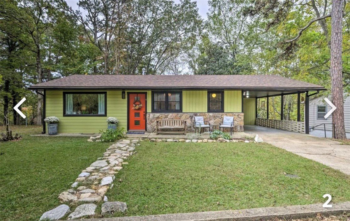 Totally TURN KEY VRBO on upper loop in ES- welcome to the 23 Skidoo! Great investment in the heart of Eureka Springs! Fully renovated in 2021/22 while retaining its retro character. Guests have raved about this property since inception- time for its new owner! Guests enjoy the stylish and functional kitchen with beautiful granite countertops, perfect for cooking and entertaining. As the owner, you experience peace of mind with upgraded wiring and plumbing (2022) throughout the home, ensuring safety & efficiency. The entire property was redesigned to offer contemporary living spaces and thoughtful touches for guests. Open-concept living and dining areas provide a great space for gatherings and relaxation. Set between both grocers & just minutes away from the vibrant downtown Eureka Springs-shops, restaurants, and art galleries. This exceptional home combines modern convenience with the timeless allure of Eureka Springs. Donāt miss out on this incredible opportunity for great income producer in ES. RESI MLS-1289180