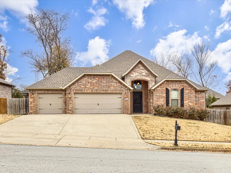 Perfect floor plan with 3 bedrooms and 2.5 baths on the main level & bedroom or bonus with private bath upstairs. spacious kitchen with island, stainless appliances, pantry, and breakfast area, coupled with a large formal dining space that would function well as an office or den! Primary suite offers crown molding, trey ceiling, jetted tub, walk-in tiled shower, enclosed toilet, double sinks, and walk-in closet. Only carpet is up the stairs and in the 4th room/bonus. Great backyard and 3 car garage with built-ins!
