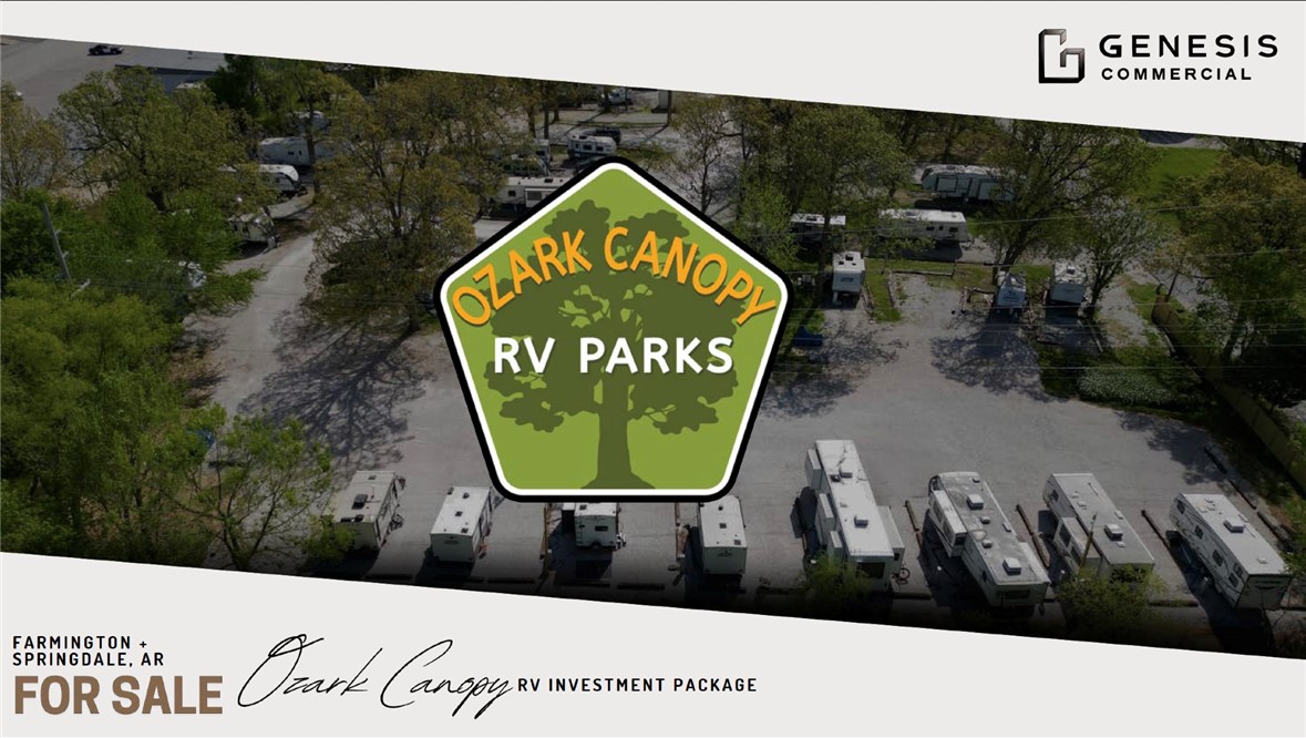 Ozark Canopy RV Park comprises two operating RV park sites located in Northwest Arkansas ā one in Springdale, AR, and one in Farmington, AR. These parks are situated in the thriving Northwest Arkansas metro area, benefiting from strong regional growth and demand for affordable housing and RV accommodations. Together, the two sites offer a total of 71 RV pads with full hook-ups (water, sewer/septic, and electric) and on-site amenities. Both parks are characterized by a mature tree canopy (hence the name āOzark Canopyā), providing attractive shade and a pleasant environment for long-term residents and travelers. Reach out to agent for more details, financials available upon request.