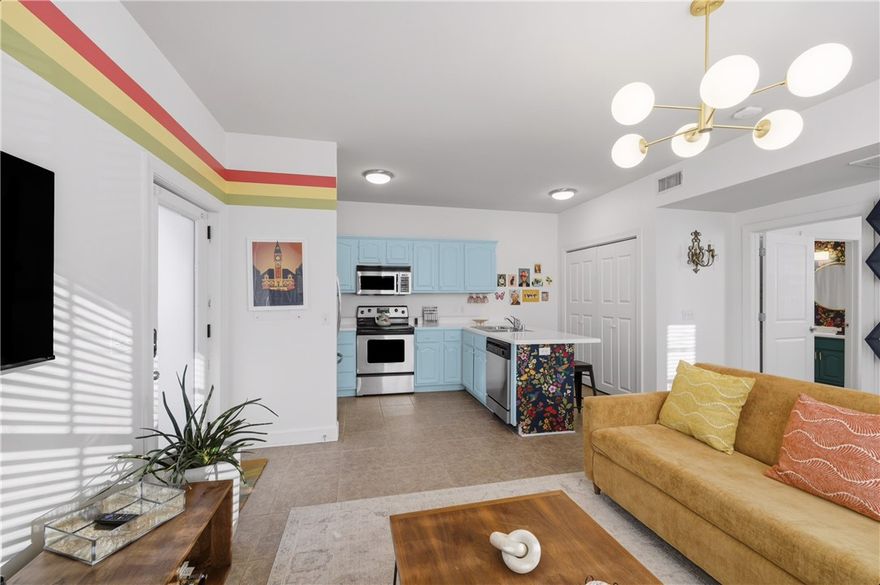 Located in the heart of Fayetteville, this 1-bedroom, 1-bath condominium offers 680 square feet of efficient, low-maintenance living. Built in 2004, the single-level layout features an eat-in kitchen, Energy Star appliances, and a functional floor plan designed for everyday comfort.

Interior features include a walk-in closet, washer and dryer connections, ceiling fans, and window blinds, with a combination of carpet and tile flooring. Utilities include fiber optic internet, cable, public water, and sewer. The exterior offers rock and vinyl siding with an architectural shingle roof.

The unit is currently operating as an income-producing short-term rental and is within walking distance of Dickson Street’s dining and entertainment district, as well as the University of Arkansas. Situated within city limits near parks, schools, and multiple biking and walking trails, this property provides both urban convenience and outdoor access.