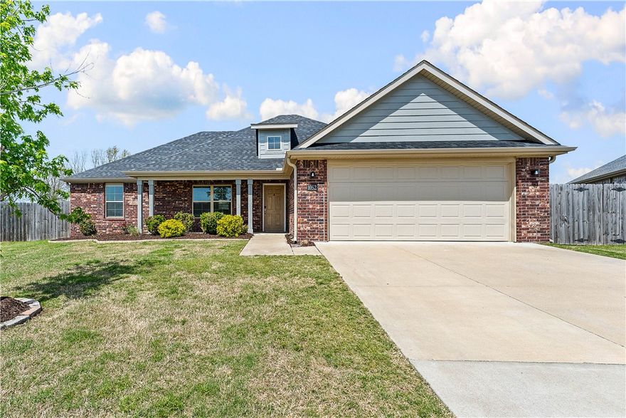 If you’re looking for a HUGE backyard, look no further—this may be one of the largest yards you’ll find at this price point in the area! Welcome to 1052 Hickory Meadows in Tontitown.
This 3-bedroom, 2-bathroom home features a bright open-concept layout, seamlessly connecting the living room, dining area, and kitchen. The split floor plan offers added privacy, with the primary suite tucked away on one side of the home, complete with its own en suite bath, while the two additional bedrooms are located on the opposite side.
Step outside to enjoy the covered back patio overlooking the fully fenced backyard—ideal for pets, play, or gatherings. The firepit area creates the perfect setting for relaxing evenings or hosting guests.
Located in a neighborhood that includes a community pool and playground, this home also features a new roof installed in October 2025.  Home was built by Cascade.
Don’t miss your chance to own a home with standout outdoor space in a great location!