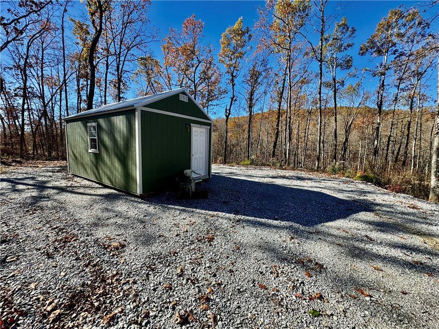 Secluded Madison County hunting and recreational property featuring a one-room cabin with electric, county road frontage, rural water access, and internet availability. The land is covered in hardwood timber, acorns, and thick bedding areas that attract deer, turkey, and bear. A trail system provides excellent access throughout. Adjoining the National Forest, this property offers endless hunting, ATV riding, and the perfect Ozark getaway or investment opportunity.