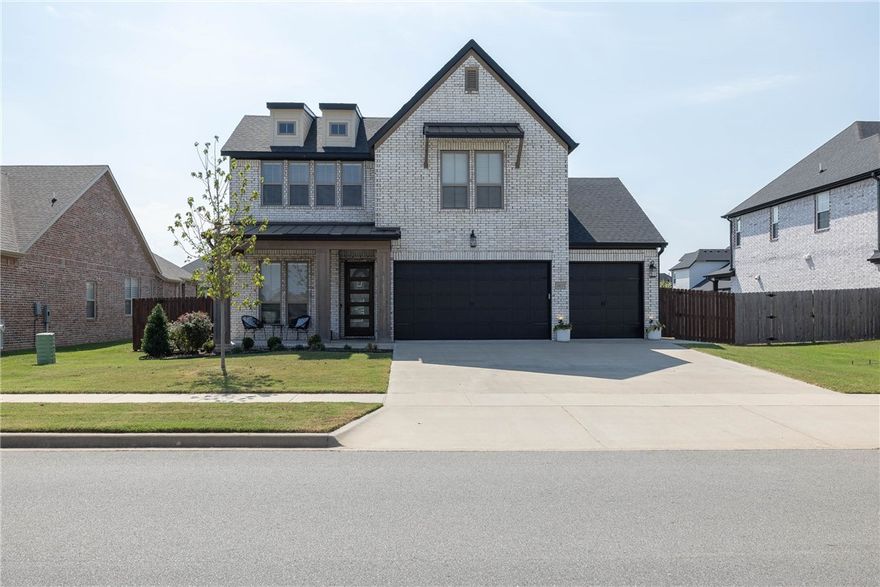 Step into Allens Mill in Cave Springs and enjoy a 2,359 sq ft home filled with comfort, style, and modern convenience. The entry showcases elegant wainscoting and opens into an airy open-concept living, dining, and kitchen space featuring a farm sink, pull-out spice racks, and backsplash tile extending to the ceiling. Windows throughout the home fill the space with natural light for a bright, welcoming feel. The main level includes a spacious primary suite with a walk-in closet and custom tile shower featuring dual shower heads, plus a flexible room with French doors that works beautifully as a home office or 4th bedroom. Upstairs offers two bedrooms, a full bath, and a bonus room for added space. Outdoor living is a highlight with a covered patio and fireplace, extended patio for sunny days, and a flat yard ideal for entertaining. Extras include a 3-car garage with epoxy floors, community pool and playground, and a convenient location near Mt. Hebron with easy access to local amenities.