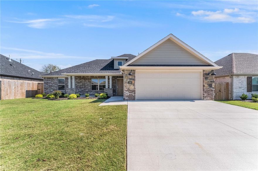 Welcome to your dream home in Hickory Meadows! From the charming front porch that invites you in, to the bright, open living area that greets you inside, this home was designed for comfort and style. The heart of the home is the gourmet kitchen, featuring custom cabinetry, granite countertops, stainless steel appliances, and a large island perfect for gatherings. The secondary bedrooms offer generous closet space, ideal for children’s rooms, guest space, or a home office. The luxurious master suite is a true retreat, complete with a spa-like bathroom featuring dual vanities, a walk-in shower, and an oversized closet. Plus, with a tankless gas water heater, you’ll never worry about running out of hot water. Step outside your door and enjoy all that Hickory Meadows has to offer—summers by the sparkling community pool and pavilion and plenty of playtime for the kids at the community playground. This home blends modern finishes with a welcoming neighborhood lifestyle—come see why it’s the perfect place to call home!