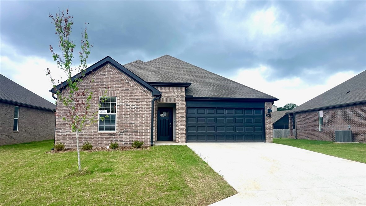 Sold Before Print! Fabulous Fargo Plan in Brentwood Village, located in Springdale, close to the C.L. "Charlie and Willie George Park that consists of walking trails, dog park, splash pad, ball fields, and tennis courts close to the Don Tyson Parkway, near the highly sought-after Don Tyson School of Innovation and other schools. These brand-new homes will be 4-sided Brick! Living room will showcase a beautiful and modern Electric Fireplace with Poplar Mantle. Home will have LVP and Carpet. Kitchen will have 42-inch cabinets, lovely appliances and quartz countertops and tile backsplash. Ceiling fans in Bedroom one and the living room. Primary bedroom has a fabulous en suite with an oversized walk-in shower and elongated commode. LED lighting throughout. High efficiency AC with programmable thermostat. Come find your dream home today! Taxes and Parcel TBD.