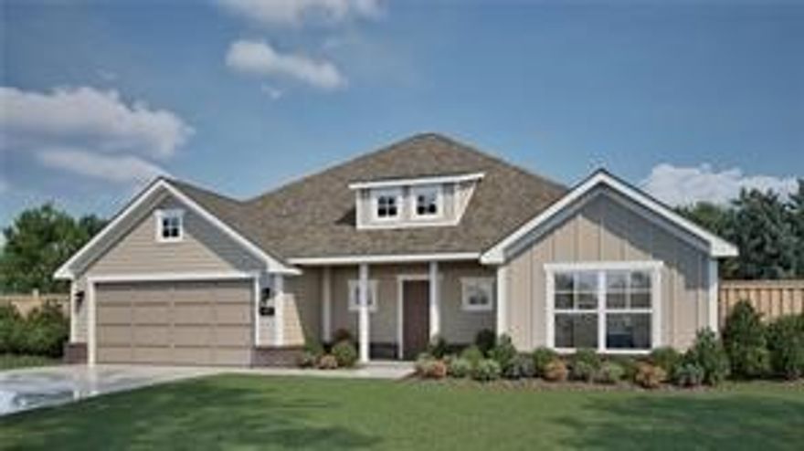 Welcome to the Stella, a beautifully designed one-story ranch blending comfort and functionality. Offering 1,836 sq ft, this home features 3 spacious bedrooms, 2 full baths, and a finished two-car garage with a conveniently attached mudroom—one of the few in the community to include this practical, organized drop zone for coats, gear, and everyday essentials. The open-concept layout is ideal for both daily living and entertaining. A vaulted ceiling enhances the bright living room, while the expansive kitchen island flows seamlessly into the main gathering space—perfect for hosting game days or enjoying quiet evenings at home. Step outside to a generous covered back patio that extends your living space outdoors, creating the perfect setting for grilling, relaxing, and year-round enjoyment. The Stella offers timeless style and thoughtful design in every detail.