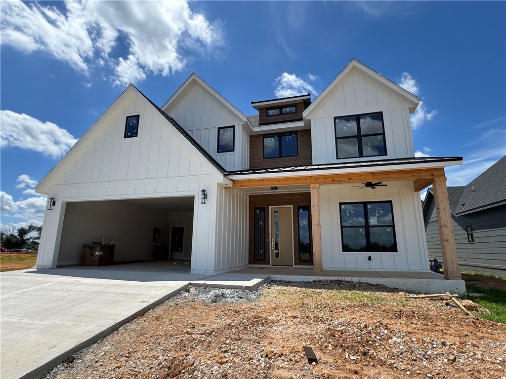 Welcome to Meadow Brook in SW Rogers! Great community in the best location! This plan features 3-4 bedrooms (2 flex spaces either bedroom 2 or study option as well as upstairs bedroom 4 or bonus room). All bedrooms have walk-in closets with plenty of storage! Downstairs you will find the primary bedroom. Great layout with open kitchen/living room area. Kitchen has large island to sit up to 6 bar stools, built-in gas cook top, built-in oven and microwave, large pantry, and eat in dining area. Primary bedroom feature en suite bathroom with soaking tub, walk-in shower, his and hers separate vanities, and large closet with lots of built-ins. Bedrooms 3 & 4/bonus room are upstairs along with a full bathroom. Enjoy the evenings grilling on the covered back patio! Can't beat location being only minutes to shopping, dining, groceries stores, and only steps to the Razorback Greenway Trail.