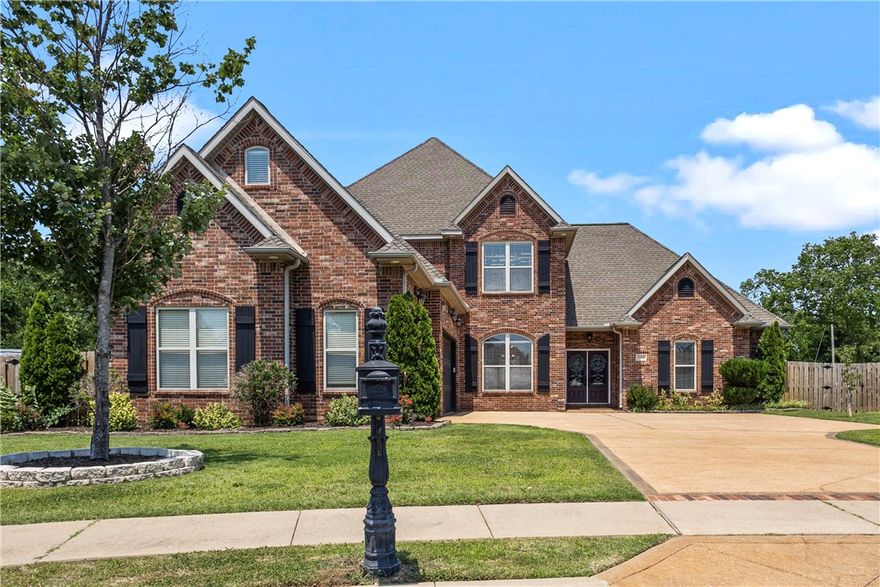 Welcome to this stunning 5 bedroom, 4 bathroom home located in the highly desirable Liberty Bell Estates. This home boasts a spacious and open floor plan, perfect for entertaining.
The primary room is a true oasis, featuring a huge en-suite bath and walk-in closet. A second guest room on the main level makes it ideal for families or guests. The home also boasts tons of storage space throughout.
The open living area is perfect for hosting gatherings, with a beautifully updated kitchen featuring modern appliances and a huge island. Upstairs, you will find an oversized bonus room and three additional bedrooms. A second bonus room is attached to one of the bedrooms.
The home sits on an .64 acre lot. The outdoor patio with grill is perfect for hosting cookouts.
You're Minutes away from Pinnacle Hills, which offers a variety of shopping, dining, and entertainment options including the Walmart AMP, and the Razorback Greenway, a popular trail system that spans over 36 miles and connects several cities in NWA.