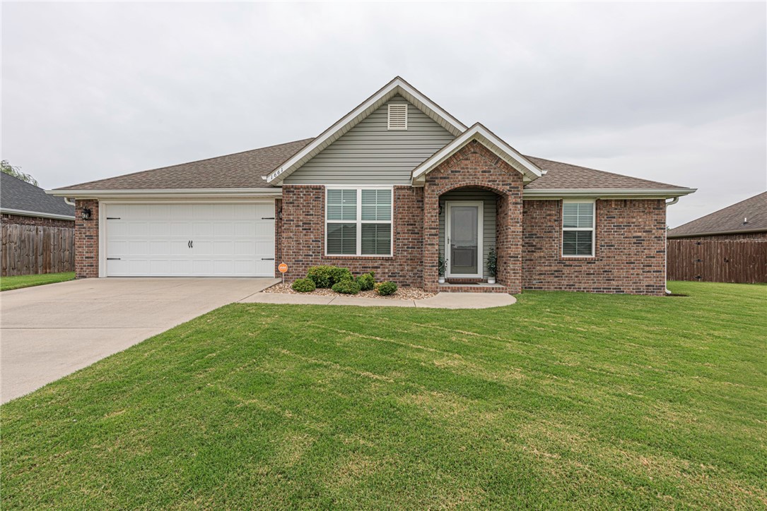 HOME SWEET HOME! Check out this well maintained 3 bedroom 2 bathroom home in the Belle Meade Subdivision! Neighborhood features access to the Muddy Fork Park with soccer fields/playground/and dog park! Located minutes away from schools, and downtown Prairie Grove! Less than 10 Miles from Fayetteville! This home boasts curb appeal with a landscaped front exterior and covered entry! Head inside to the spacious living room complete with engineered wood floors, gas fireplace, and tray ceiling for a light and airy feeling! Head into the dining space and U-shaped kitchen complete with granite counters, stainless steel appliances, tiled backsplash, pantry, and center island! Relax in the spacious primary bedroom with private ensuite with double sink vanity and walk-in closet! Plus two more bedrooms and additional full bathroom! Head out back to the patio and enjoy the upcoming fall weather from the comfort of the fenced in backyard! Bonus: This home has a gutter system!