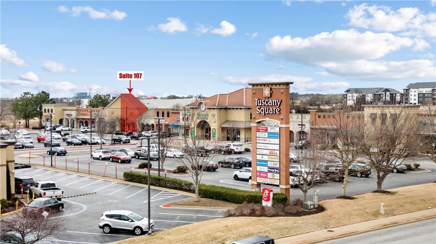 Rare opportunity to capture a fantastic commercial space with unlimited potential in a thriving strip center in Rogers Arkansas! This +/- 1,650 SF space features a welcoming reception area, five private offices (one of which would make a great conference room), a long hallway that is currently being used as an open workspace, a back room that could make a great storage closet or employee break room, and a private restroom. Located within the busy Tuscany Square Plaza just off I-49 situated on W. Pleasant Grove Road. This versatile location is positioned to provide access to the growing area population & boasts an unbeatable mix of tenants, superior visibility, ample parking with multiple points of easy ingress, over 900’ of road frontage, & a close proximity to other popular area businesses! Tuscany Square Plaza is anchored by national tenants that include Chick-fil-A, Starbucks, T-Mobile, and State Farm!