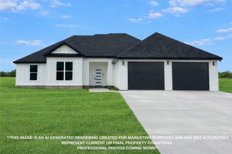 Gorgeous new construction home on 1.5 acres, offering 2,500 sq ft of style & functionality! This 4-bedroom, 3 full bathroom home is conveniently located south of Tontitown in West Fayetteville & designed for modern living, featuring an open floor plan ideal for entertaining & everyday comfort, along with beautiful finishes & vaulted ceilings throughout for added warmth & character. Primary suite is a true retreat, featuring a massive walk-in closet with extensive built-ins, including two full dresser systems, while the en-suite bath offers a dual vanity, walk-in shower & relaxing soaking tub. Front bedroom includes a built-in desk with overhead storage, perfect for a home office, study space, or creative area. Step outside to the covered patio with vaulted wood plank ceilings & an oversized fan, creating a great space to relax or entertain year-round. Enjoy the privacy of 1.5 acres while still being minutes from town—style, space & location come together in one exceptional opportunity you do not want to miss.