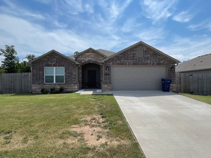 Full of charm and curb appeal, this beautiful 4-bedroom, 2-bath home sits on a desirable corner lot and features a welcoming front porch and a fenced backyard perfect for gatherings or play. Inside, the open floor plan is filled with natural light, highlighting the spacious living area. The kitchen boasts a large island and generous pantry, making meal prep and entertaining a breeze. Conveniently located near schools and the hospital, this home offers both comfort and convenience in one ideal package..**NO PETS**RENTER INSURANCE REQUIRED**