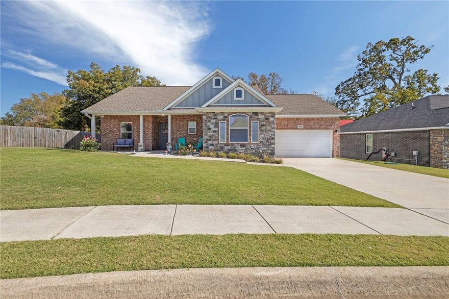 Welcome to the heart of NWA living in Cave Springs in this like new, one owner home, in the perfect location. Near to restaurants, quick access to I49, Pinnacle Country Club, Hwy 112, and backs up to a gorgeous horse filled view with acreage as far as the eye can see and beyond. Home has been well maintained and cared for. Enjoy open flow living and kitchen area as well as plenty of natural light through the front and back windows. The gas fireplace will keep you warm all winter long. Covered back deck will be an amazing space for grilling out, soaking up nature, and enjoying the privacy of your fenced backyard that backs up to Arkansas natural beauty.