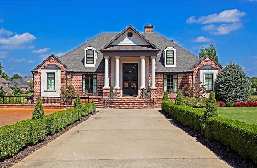 Open floor plan with exceptional views of a perfectly manicured golf course. This Shadow Valley home is recessed from the cul-de-sac with 180 deg course view from the pool decks & sunrooms.  The promontory point reaches towards the bridge and waterfall b/t lakes on SVCC allowing for idyllic sunrise/sunsets. Expected amenities exist in this Executive home w 6 bd/6.5 ba incl 600+ sf storage room w walk-in closets for seasonal clothes, 340 sf laundry room w chute, Theater rm, 4+ car garage and more.