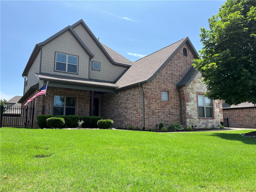 Stop looking! You won't find anything on the market better than this stately home! Five bedrooms, four bathrooms, the most amazing floorplan you've ever experienced, coffered ceilings, French doors, a kitchen to die for, the best backyard in town, and so much more! And the LOCATION - located in the highly sought after Pinnacle Hills area, Hearth Stone is immensely coveted and a favorite for many. This immaculate and beautiful home has been gently lived in and well-maintained; pride of ownership shows throughout. The minute you walk through the door, this home will "wow" you with the soaring ceilings, modern and warm color palette, and luxurious features. Hearth Stone just remodeled the community pool and IT'S AMAZING! Don't forget, Hearth Stone also offers a clubhouse, playground, basketball courts, Little Library and picnic pavilion. Other features of this gorgeous home are the jetted tub, central vac, gas patio grill, and ginormous storage rooms (not counted in the sq.ft.).