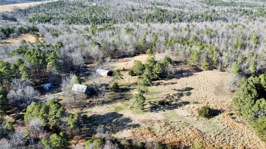 This fixer-upper log home on 38 acres offers endless possibilities! With over 4 acres of fenced and cross-fenced pasture, it's perfect for livestock as well as outdoor activities. Approximately 33 acres of mature hardwoods and pines provide excellent hunting, ATV riding, and more. The area is abundant with deer, turkey, bear, and small game. The property includes both well water and city water for convenience, along with two ponds, a barn, and a workshop. Whether you're looking to restore the log home or build your dream house, this property offers the space and serenity of country living.