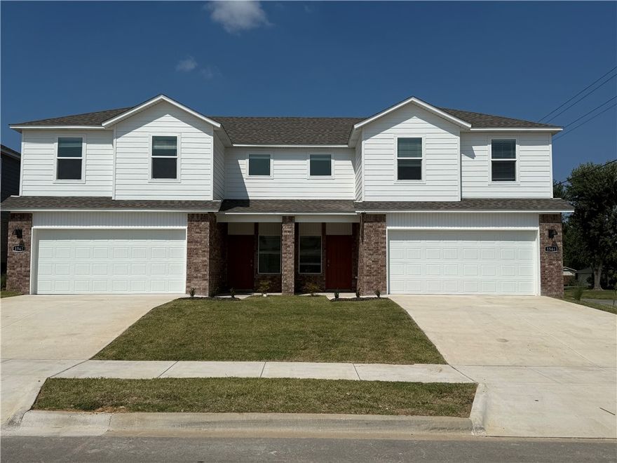 Welcome to Flyway Meadows in Lowell, AR, where you will find brand new 3 bedroom Townhomes/Duplexes with modern fixtures and style. Each unit comes with attached 2 car garage parking, providing convenience and security for your vehicle out of the elements. Enjoy the privacy of a fenced yard, perfect for outdoor relaxation or entertaining guests. With a new build, you can expect updated features and a fresh, clean living space.