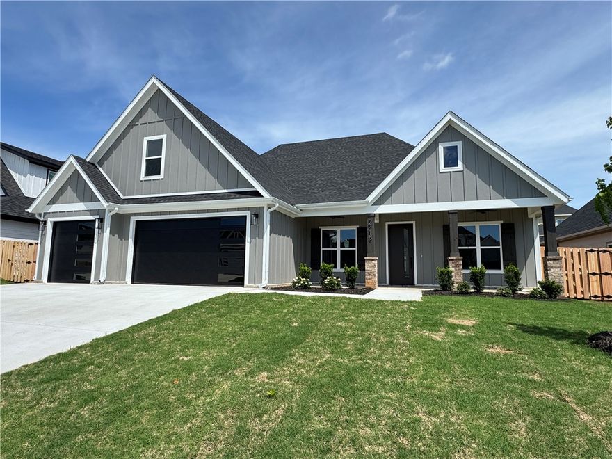 This is a great family floorplan located in the desirable Crescent View Phase 2! Home features a split plan downstairs with primary suite along with bedrooms 2-3 with a full bathroom plus a half bath for guests. Downstairs also has the study, laundry room, open living room and kitchen layout. Bedroom 4, bonus room or 5th bedroom, plus a full bathroom are upstairs. Located in the best spot in NWA, across from Janie Darr Elementary, close to new Mount Hebron Park, and the Greenway Trail. Or let the kids play at the Crescent View Park.