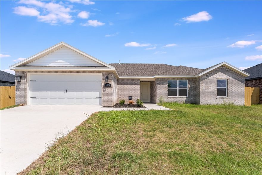 Beautiful home in a quiet new neighborhood.  Home has a fireplace in the living room, 3cm countertops, stainless steel appliances, ceramic tile floors, and carpet in bedrooms.  Close to schools, parks, playground, and shopping.