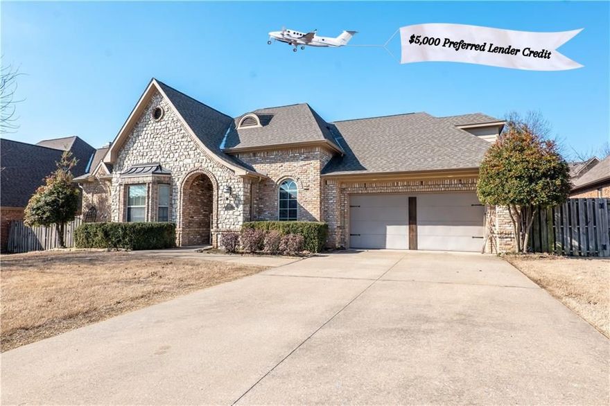 $5,000 Prefered Lender credit! This beautiful French style home is ready for you. The expansive entry opens up into a pleasant formal dining area and peninsula kitchen that opens into the large living room. The home is primarily tile and wood flooring with only carpet on the steps up to the bonus room. Sweeping 10' ceilings trimmed in stacked crown molding and cased doors are a step up in craftsmanship. Not pictured is the butlers pantry and laundry room between the kitchen and formal dining area. The garage is a tandem bay garage. It has a singular double door but also double deep, full length of the house, in one of the bays. The covered back porch is very deep, there is plenty of room for an outdoor kitchen or lounge area. The is access to the patio from the living room and from the garage.