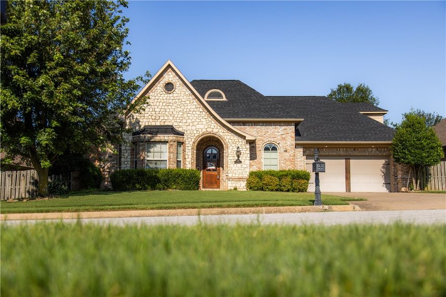 This beautiful French style home is ready for you. The expansive entry opens up into a pleasant formal dining area and peninsula kitchen that opens into the large living room. The home is primarily tile and wood flooring with only carpet on the steps up to the bonus room. Sweeping 10' ceilings trimmed in stacked crown molding and cased doors are a step up in craftsmanship. Not pictured is the butlers pantry and laundry room between the kitchen and formal dining area. The garage is a tandem bay garage. It has a singular double door but also double deep, full length of the house, in one of the bays. The covered back porch is very deep, there is plenty of room for an outdoor kitchen or lounge area. The is access to the patio from the living room and from the garage. New Roof and Water Heater this year!