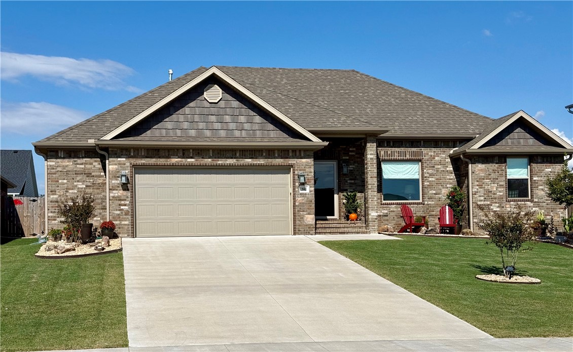 You won't believe the upgrades in this beautiful newer home. This 3 bedroom, 2 bath, 2 car oversized garage is absolutely stunning with hickory wood floors throughout except tile in laundry. Upgraded backsplash in kitchen, two pantries and thick granite countertops. Tub/shower combo tiled to ceiling. Fireplace with new tile is electric but could easily be changed to gas. The enclosed patio is elegantly finished to match all the house with lots of crown and window trim. Home has upgraded natural wood insulated window shades. A great fenced back yard and patio with a 7x7 shed as well. Front steps enlarged, flowers beds added and don't miss sitting at the front in enjoying the view of the mountains. You won't want to miss this one!!